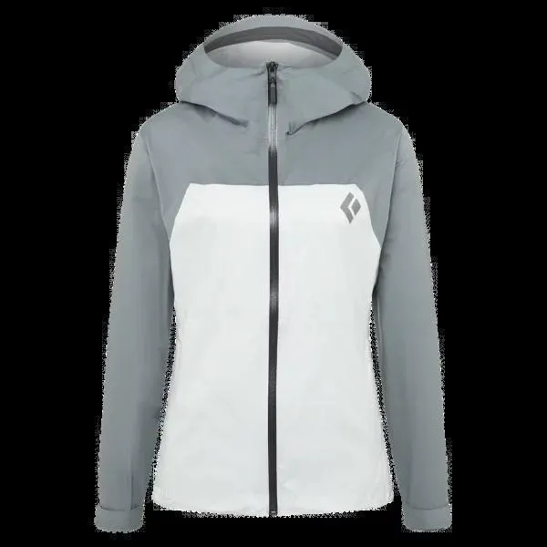 Black Diamond Womens Stormline Stretch Rain Shell Aluminum-Ash