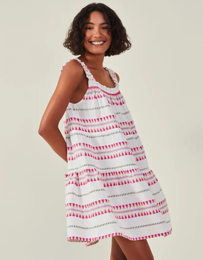 Jacquard Swing Dress Ivory