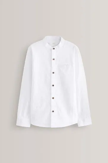 Grandad Collar Long Sleeve Shirt (3-16yrs)