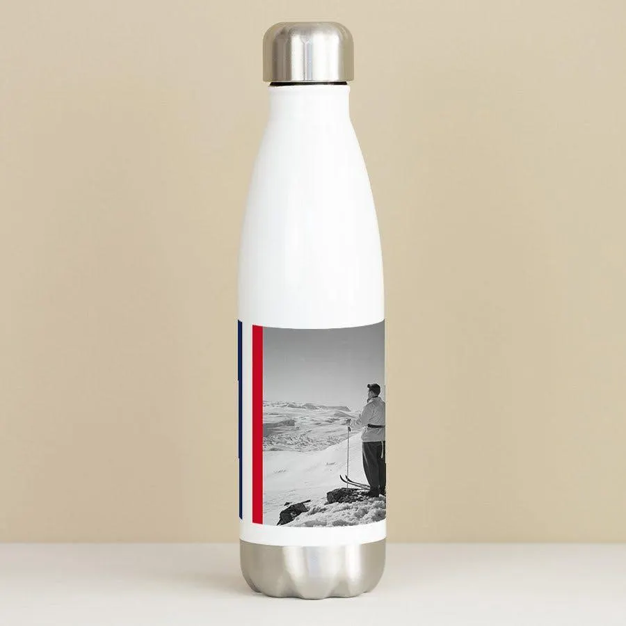 Hvit metall flaske - Snow fun sun 1