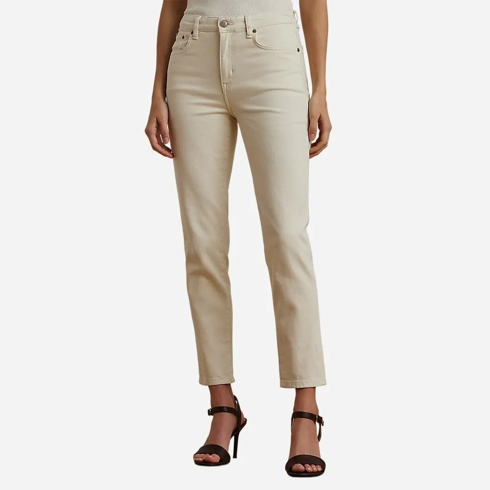 High-Rise Skinny Ankle Jean - Cream Wash