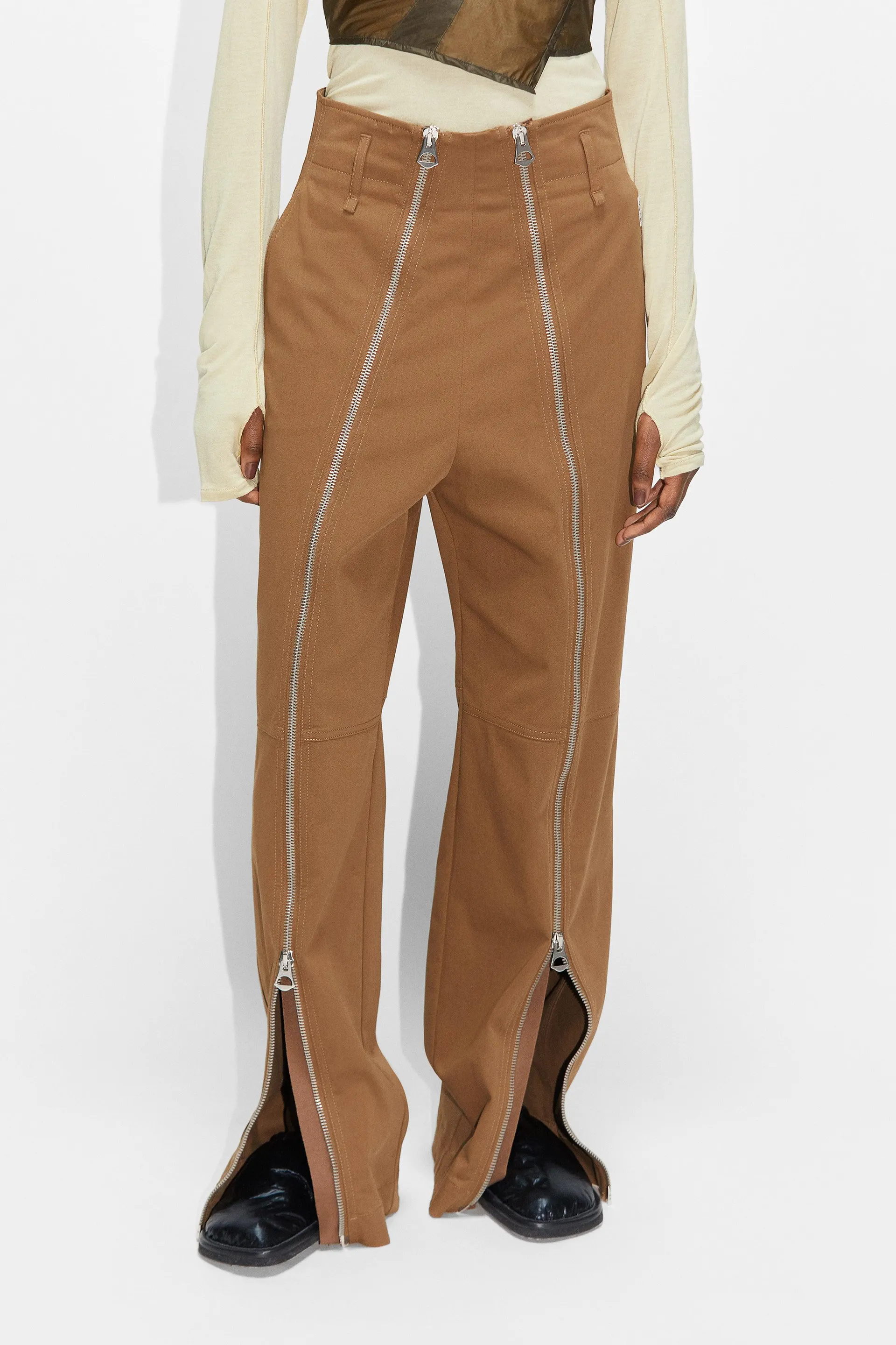Zip-detail Trousers