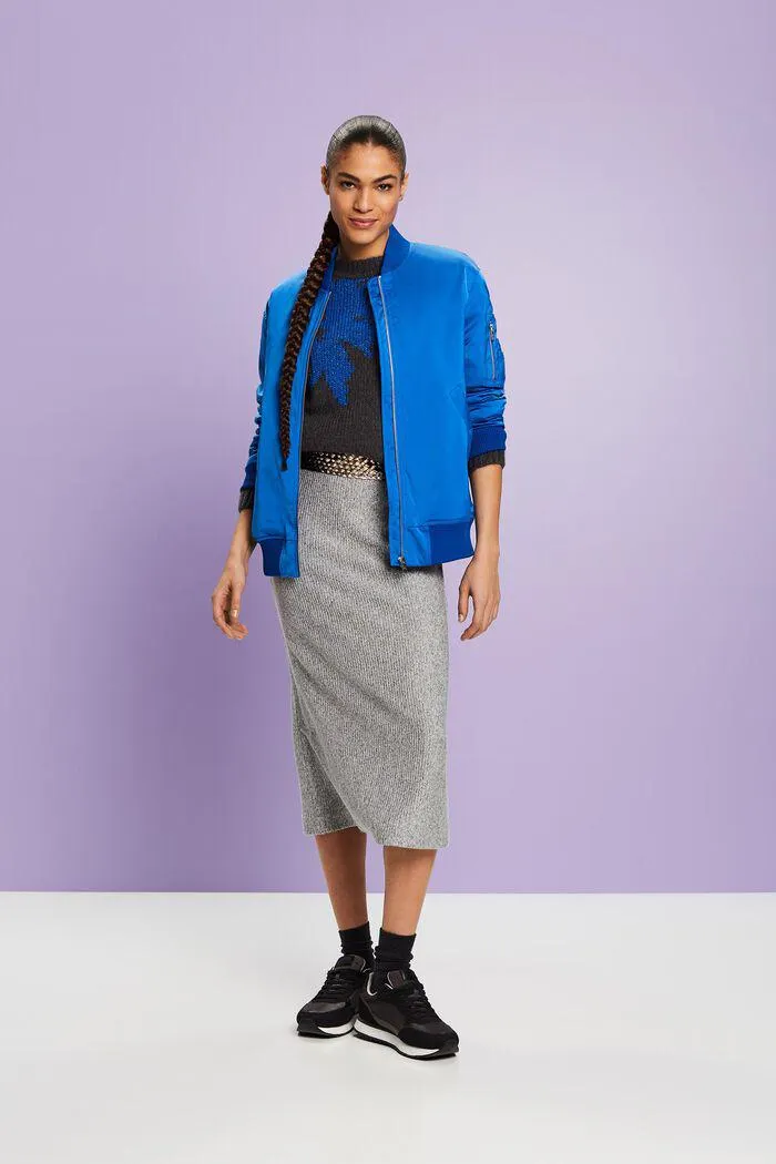Rib-Knit Midi Skirt
