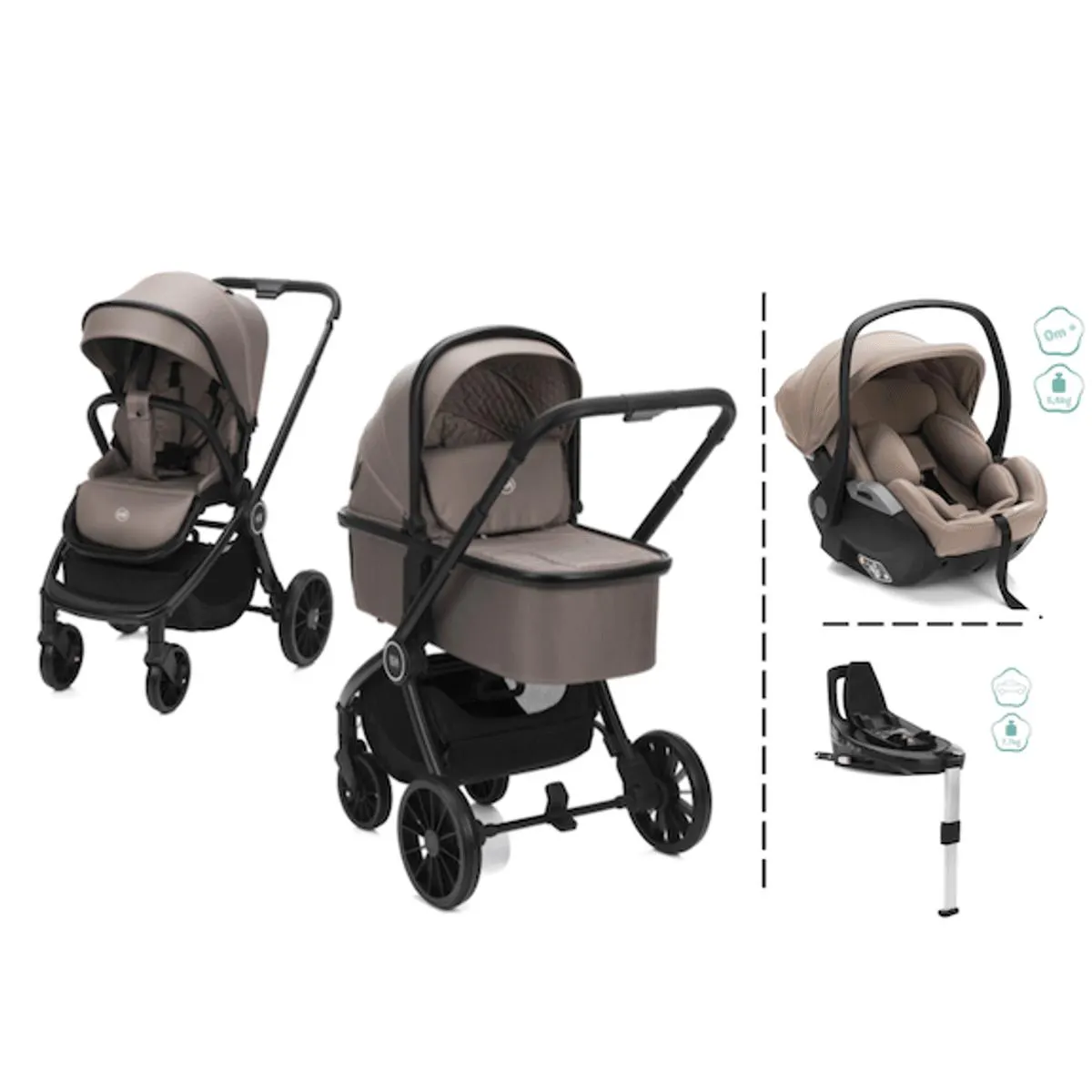 Fillikid | Cougar Kombivogn og Bilstol Pakke | Taupe