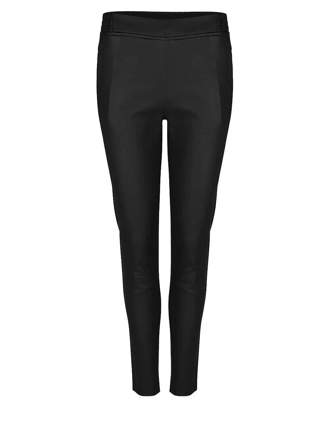 LEBON STRETCH LEATHER BUKSE Sort