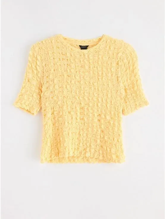 Strukturert Topp med korte ermer