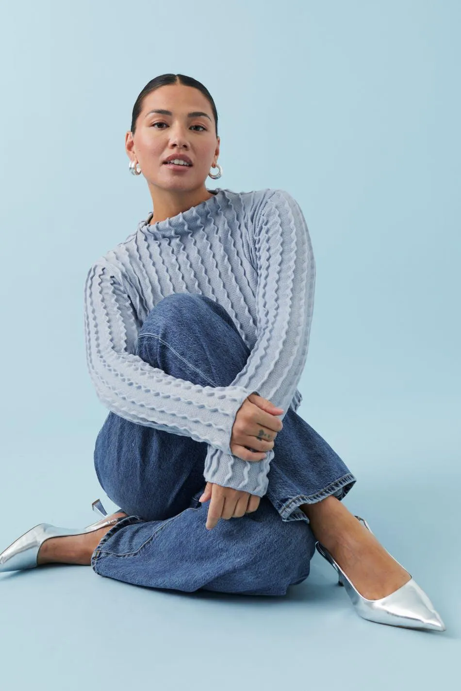 Structured long sleeve top