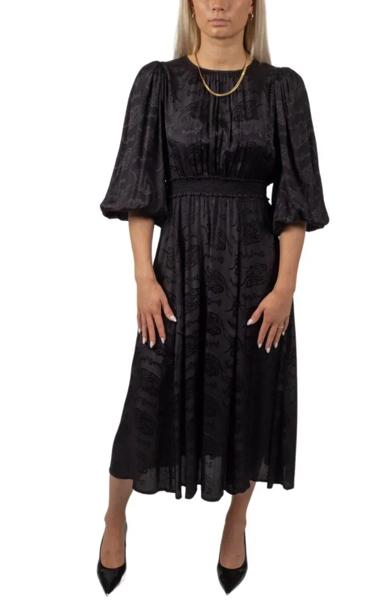 Jacquard Midi Dress – Sort