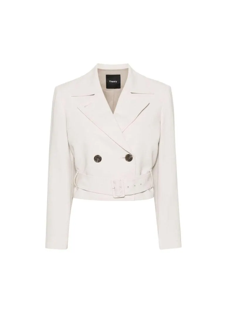 Cropped Trench In Admiral Crepe – Kremfarget