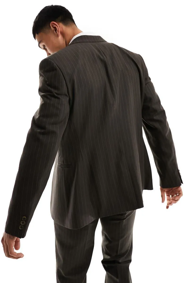 Slim Fit Pinstripe Suit Jacket