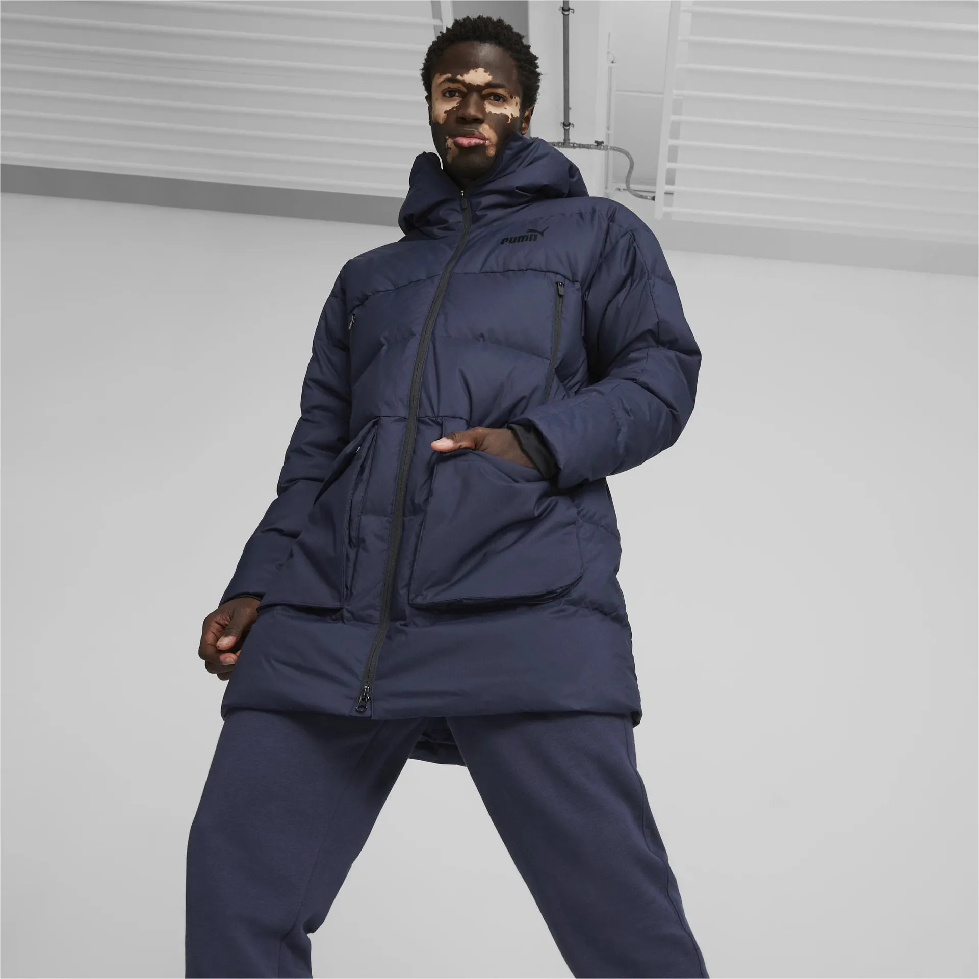 Men's Protective Hooded Down Coat