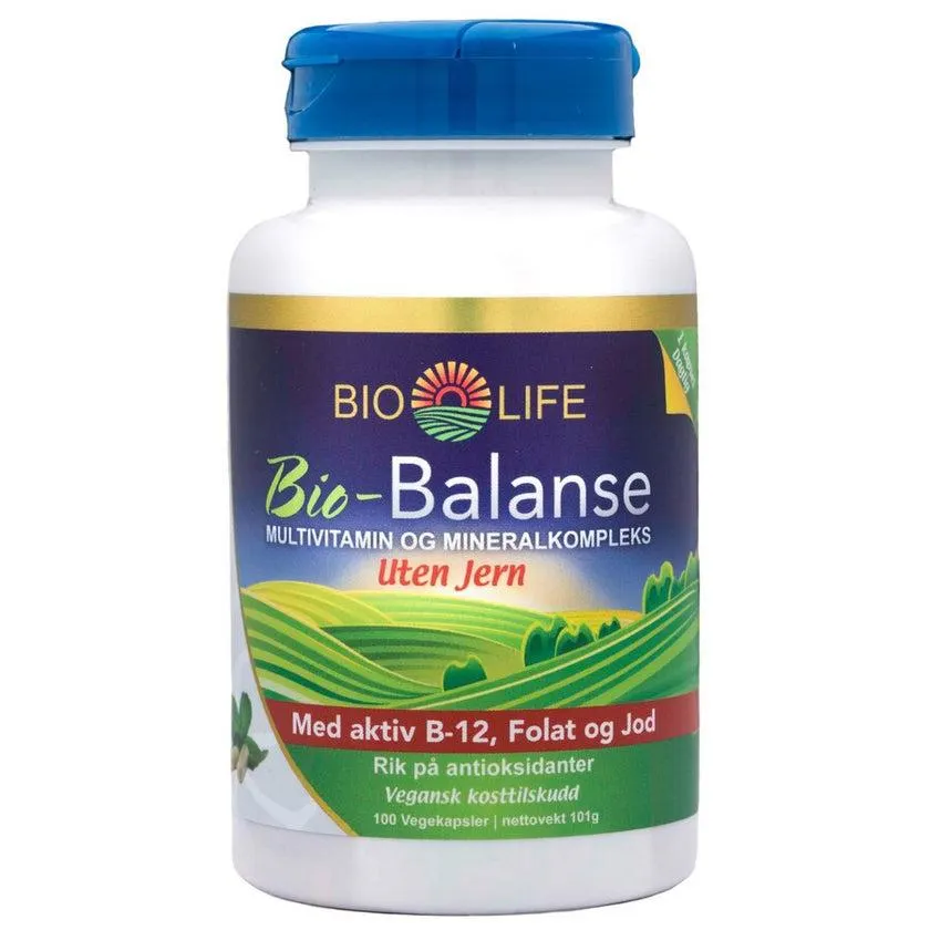 Bio Life Bio-Balanse uten jern 100 kapsler