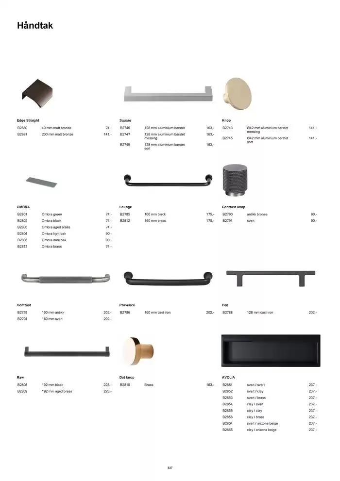 kvik kjøkken Prisliste. fra 1. januar til 31. desember 2025 - kundeavisside 837