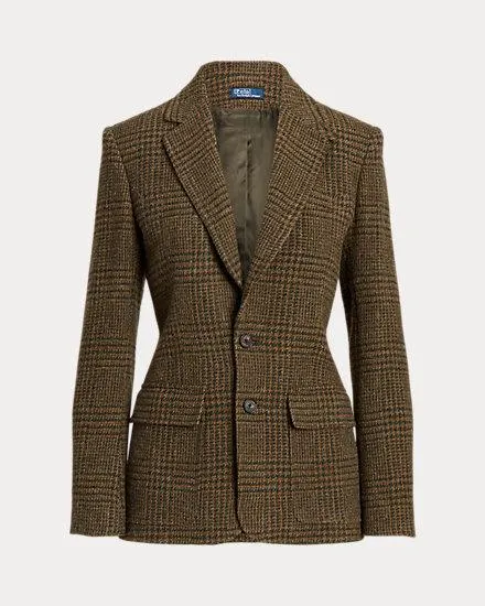 Glen Plaid Wool Twill Blazer