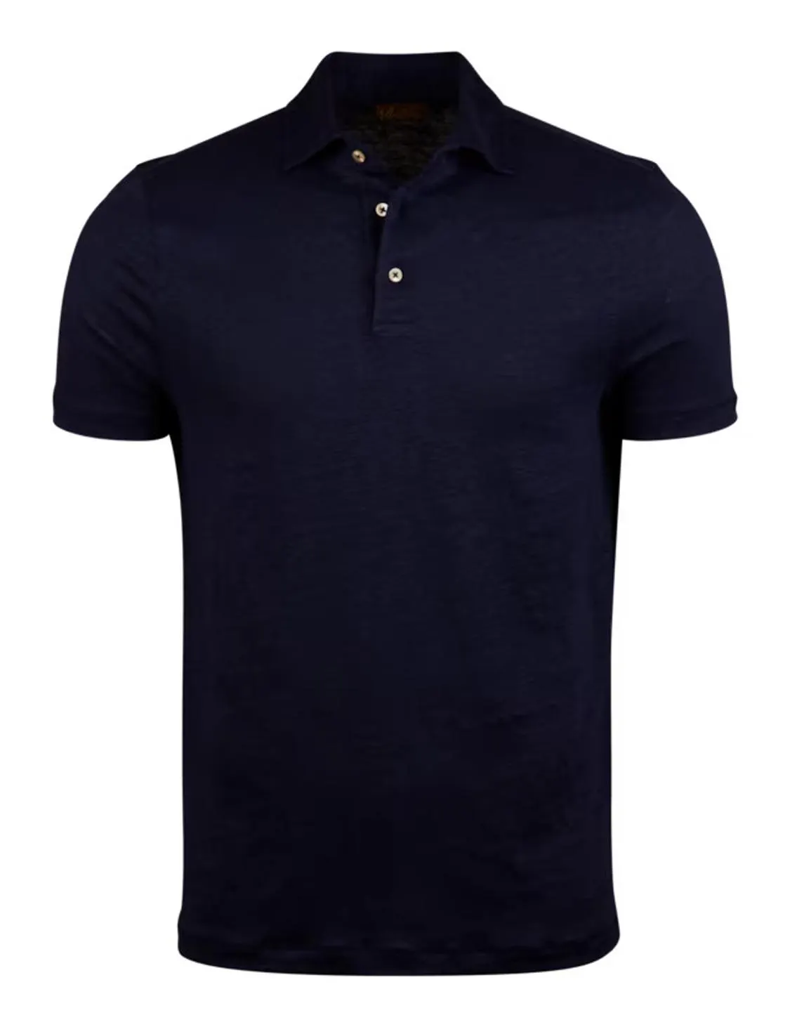 Linen Polo Shirt Navy Blue