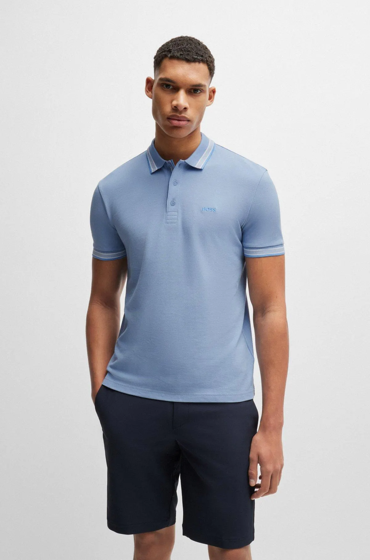 Cotton-piqué Paddy polo shirt with contrast logo