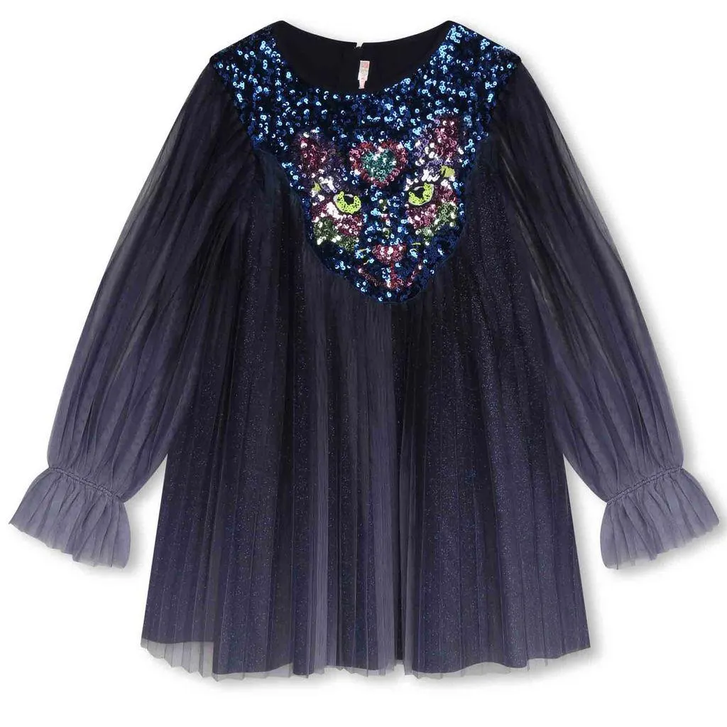 Tyllkjole Med Sequiner Marineblå