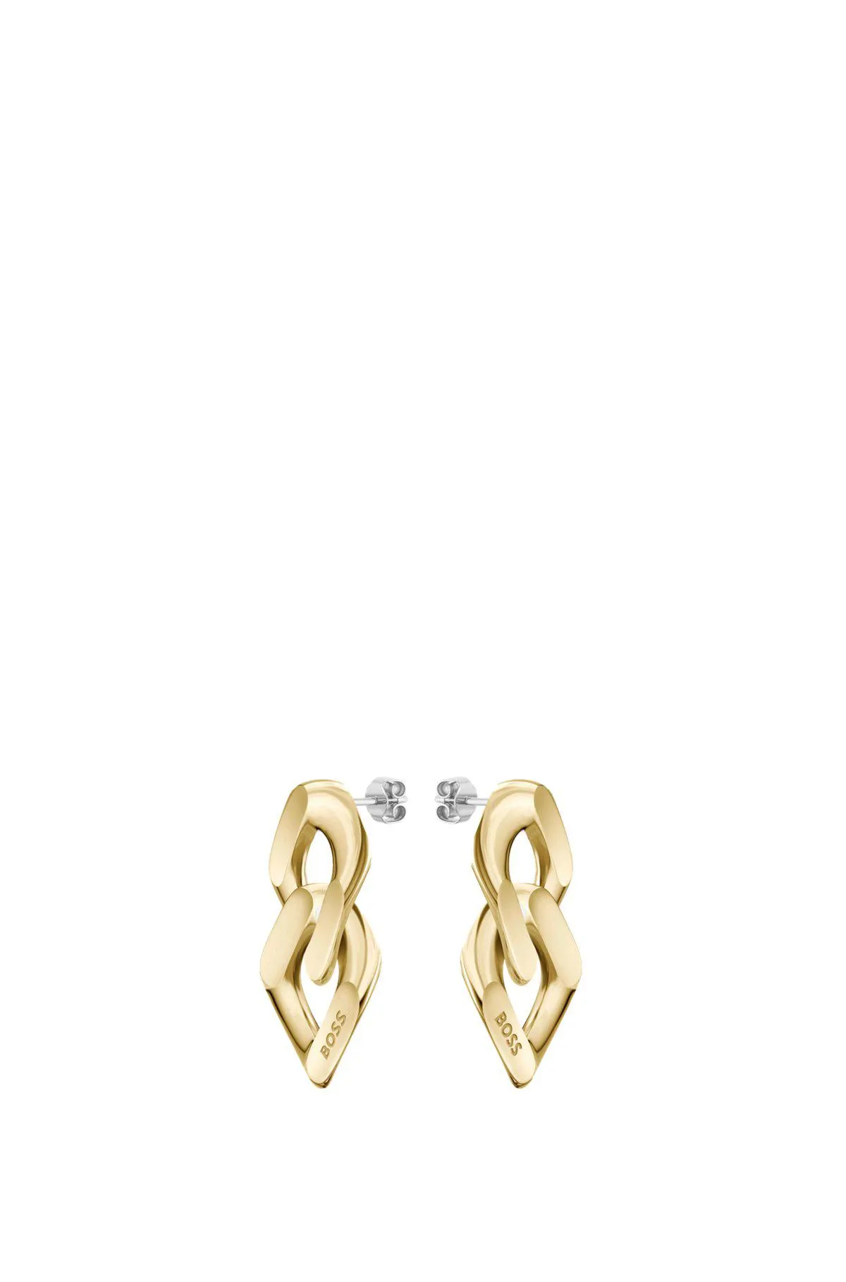 Gold-tone earrings with angled links