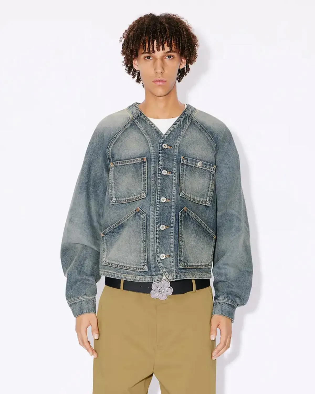 Denim Workwear Jacket Stone Bl Dirty Blue Denim