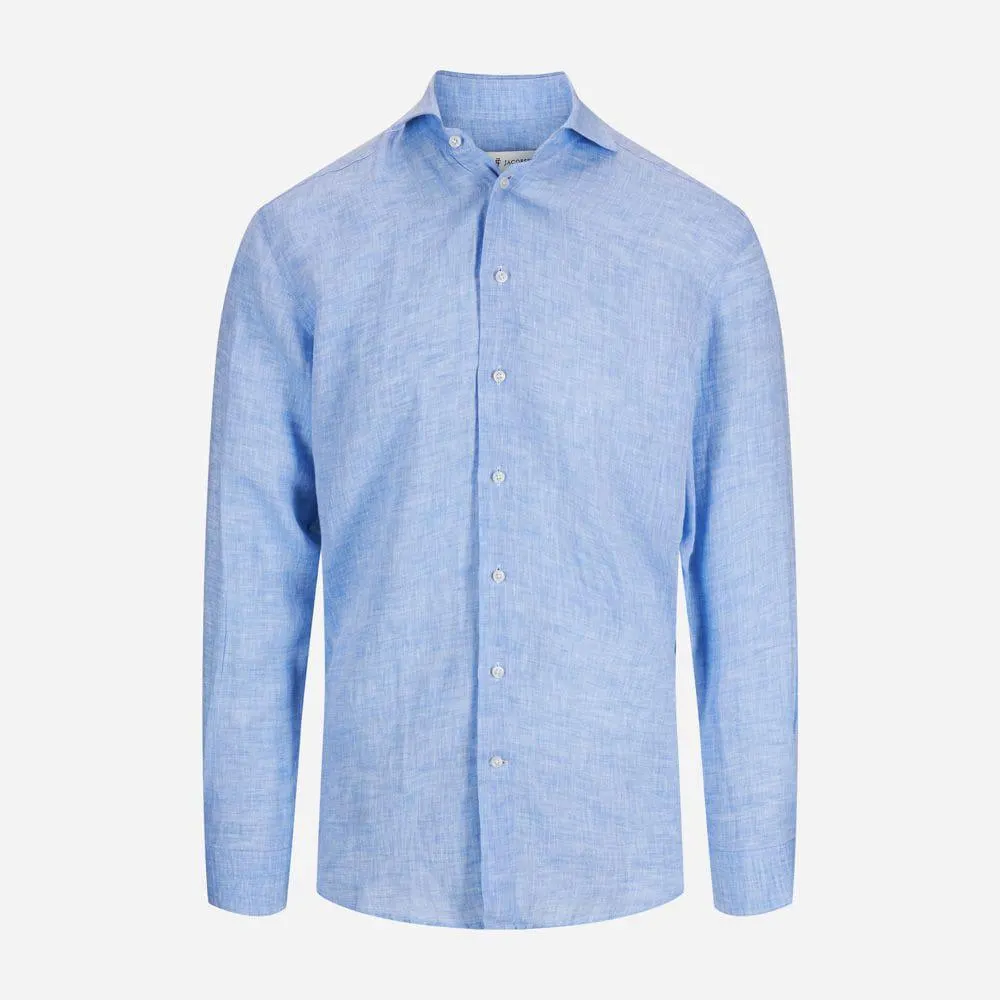 Slim Linen Shirt - Light Blue