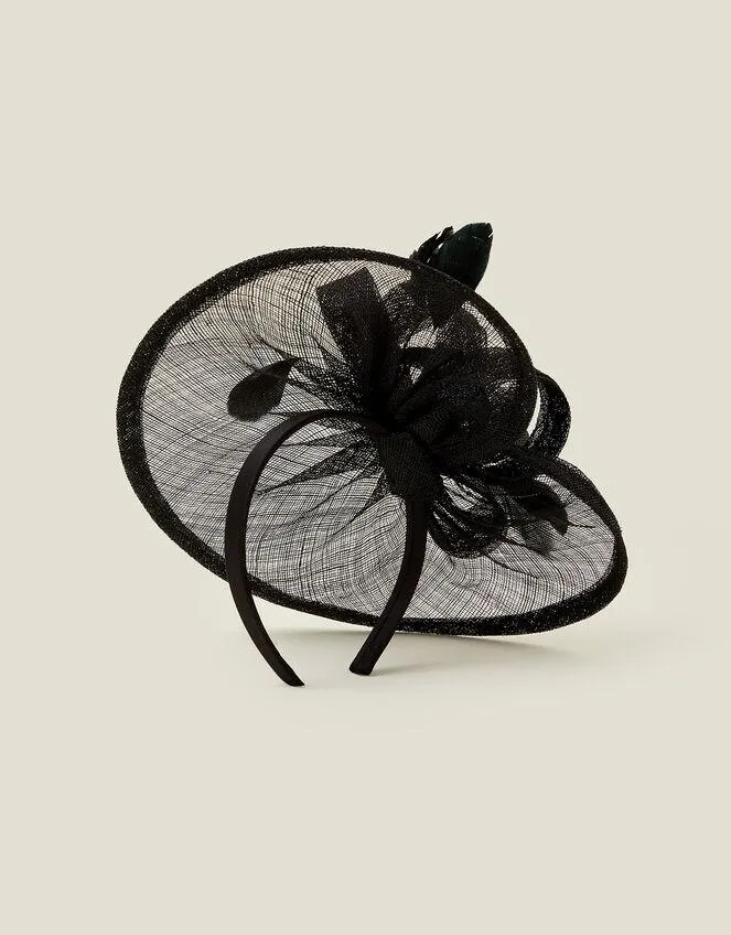 Penelope Sin Bow Fascinator Black
