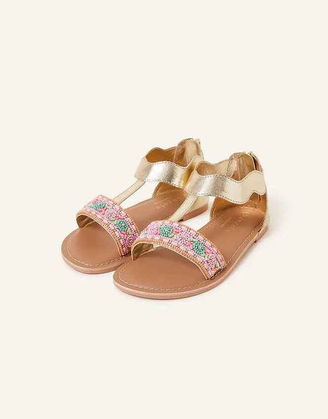 Girls Beaded Sandals Multi
