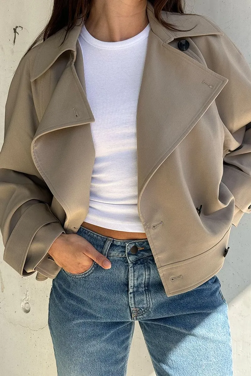 Silvia Trench Jacket Roasted Cashew
