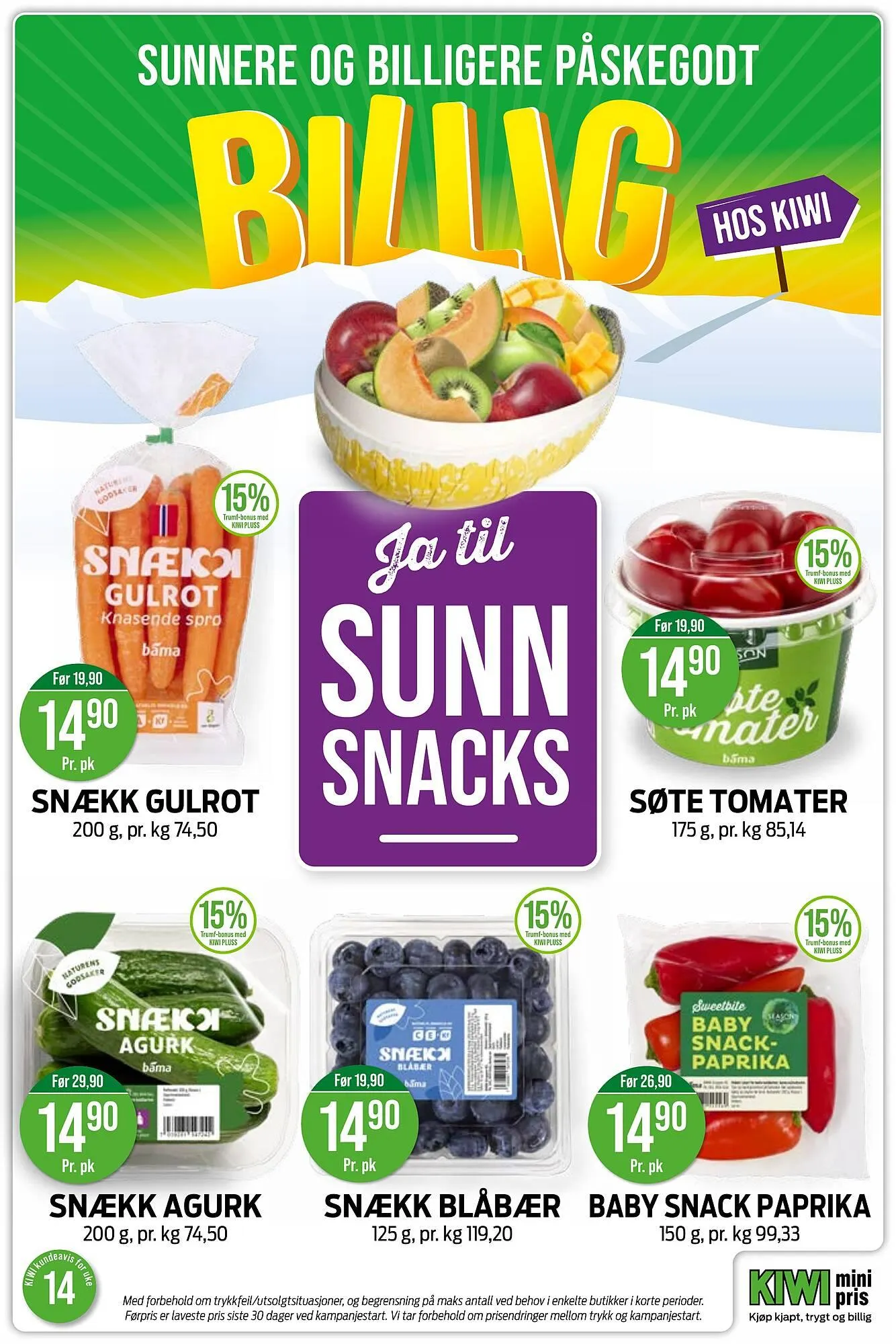 Kiwi kundeavis fra 30. mars til 5. april 2026 - kundeavisside 14