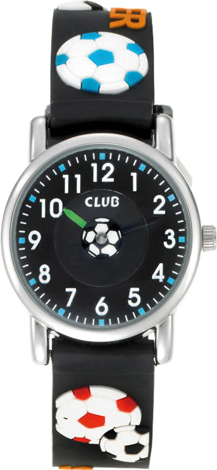 BARNEKLOKKE SORT M/FOTBALL