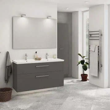 BADEROMSMØBEL SCANBAD DELTA DOBBEL 2 SKUFFER 120 CM