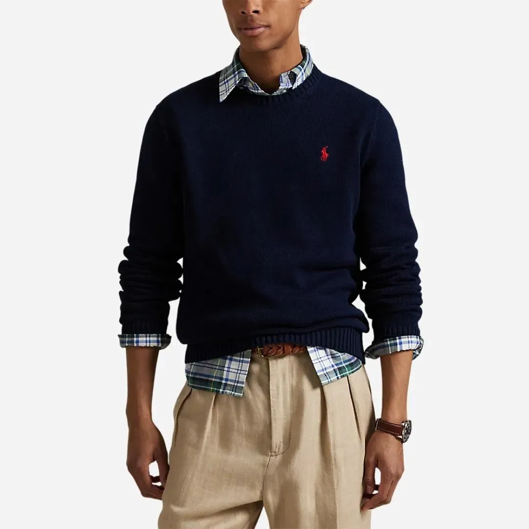 Cotton Crewneck Sweater - Hunter Navy