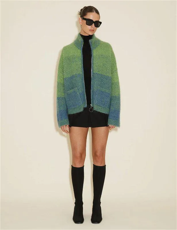 Tine Knit Cardigan Blue Mix