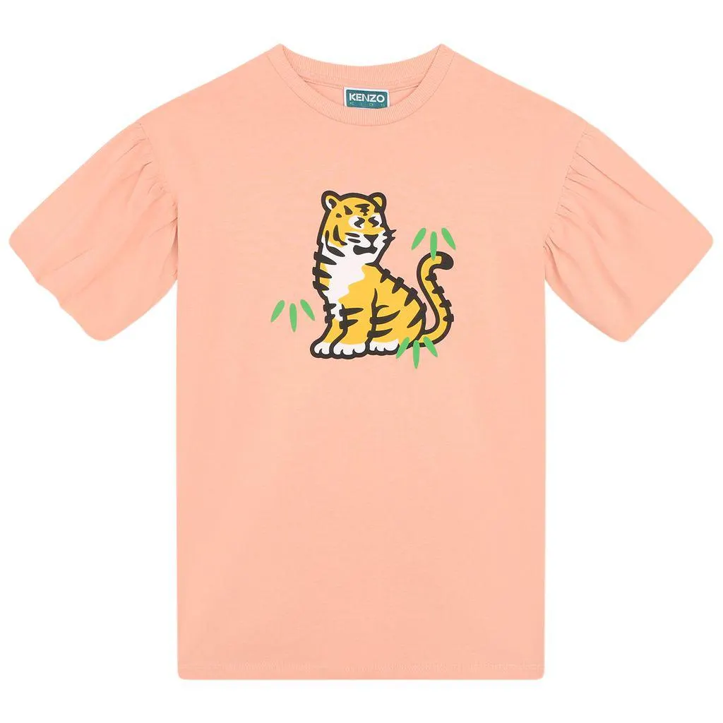 T-skjortekjole Med Tigertrykk Nude