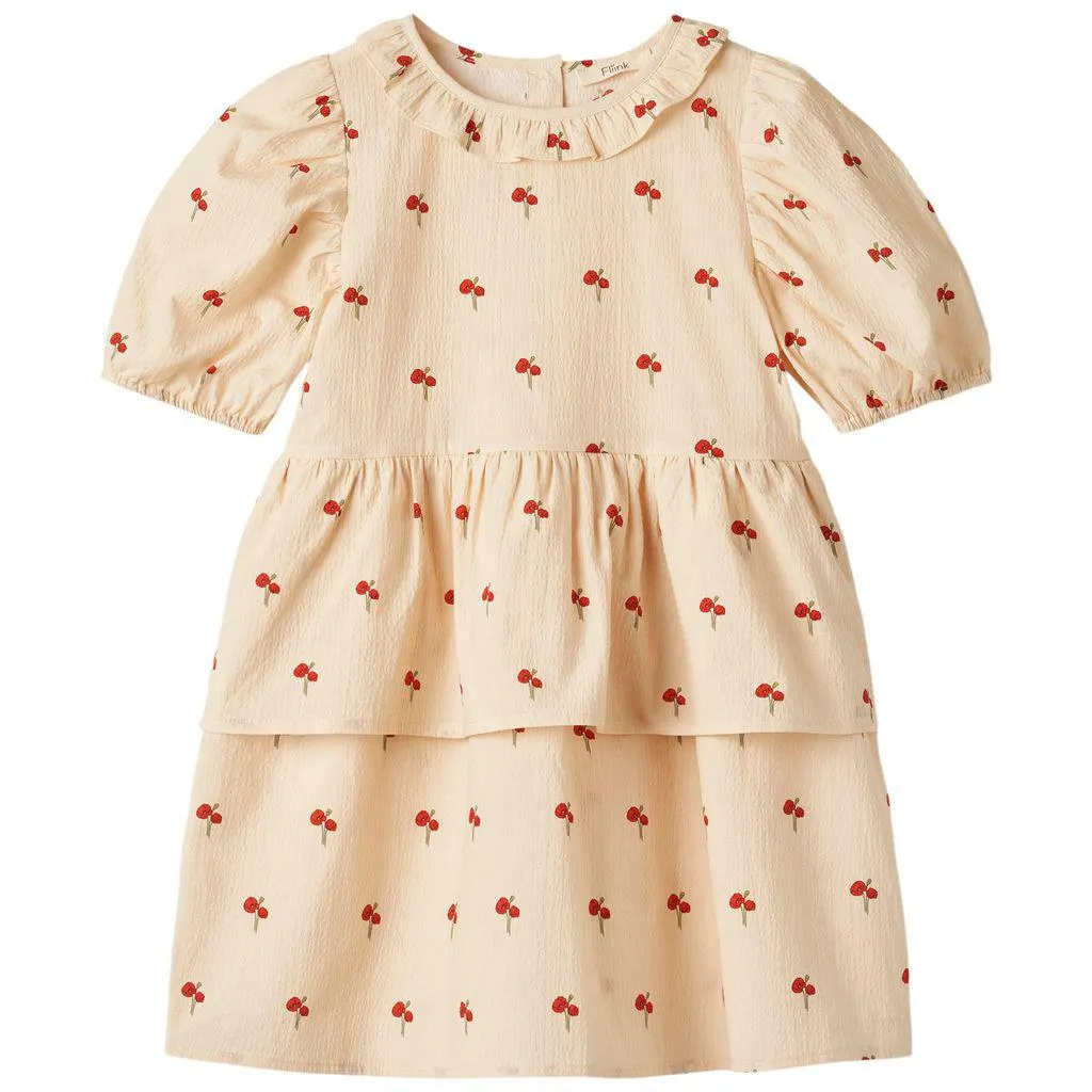 Flower Ruffle Festkjole Sandshell