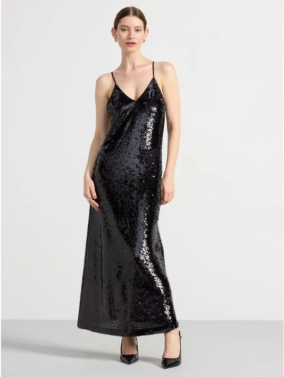 Maxikjole med paljetter