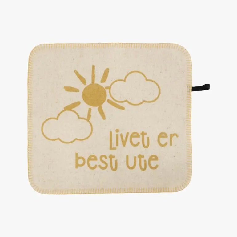 Sitteunderlag i ull, yellow