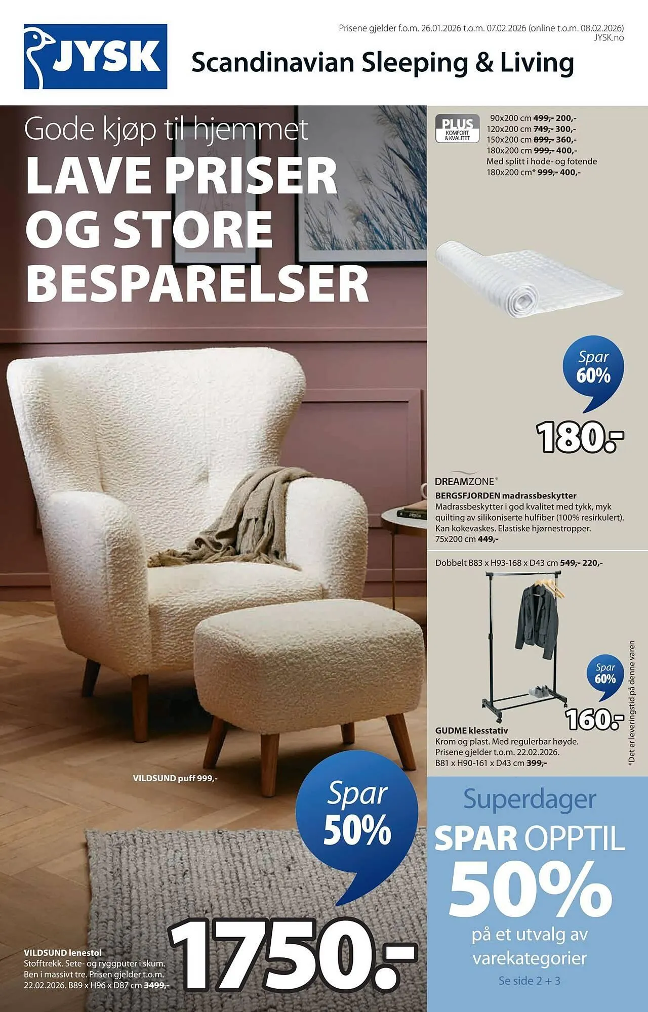 JYSK kundeavis fra 26. januar til 8. februar 2026 - kundeavisside 1