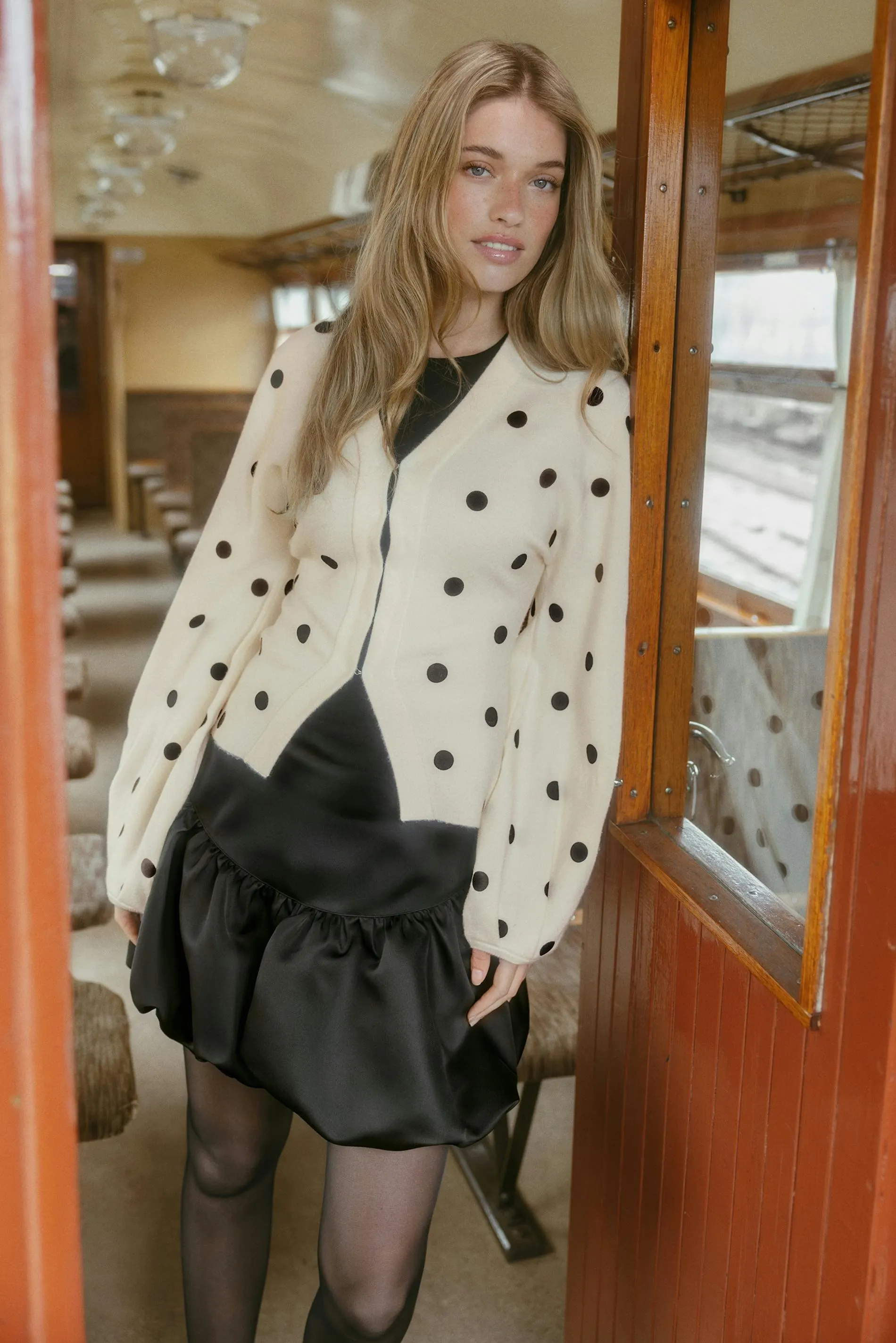 Jacquard knitted cardigan