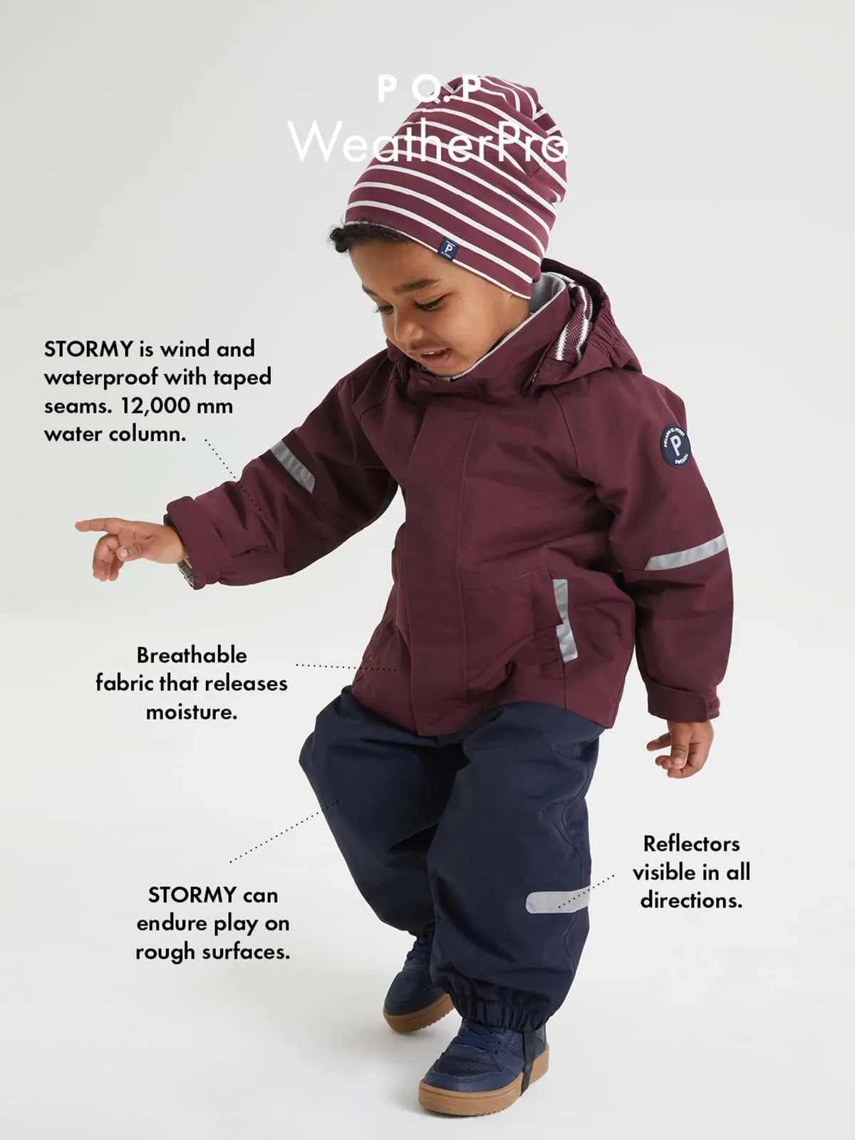 Vanntett skalljakke Stormy ensfarget