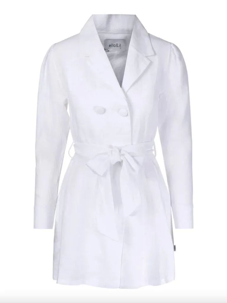 Tia Linen Dress – Hvit