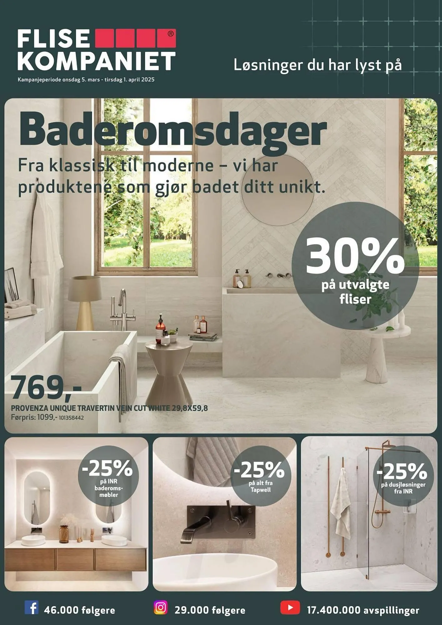 Flisekompaniet Kundeavis fra 6. mars til 1. april 2025 - kundeavisside 1