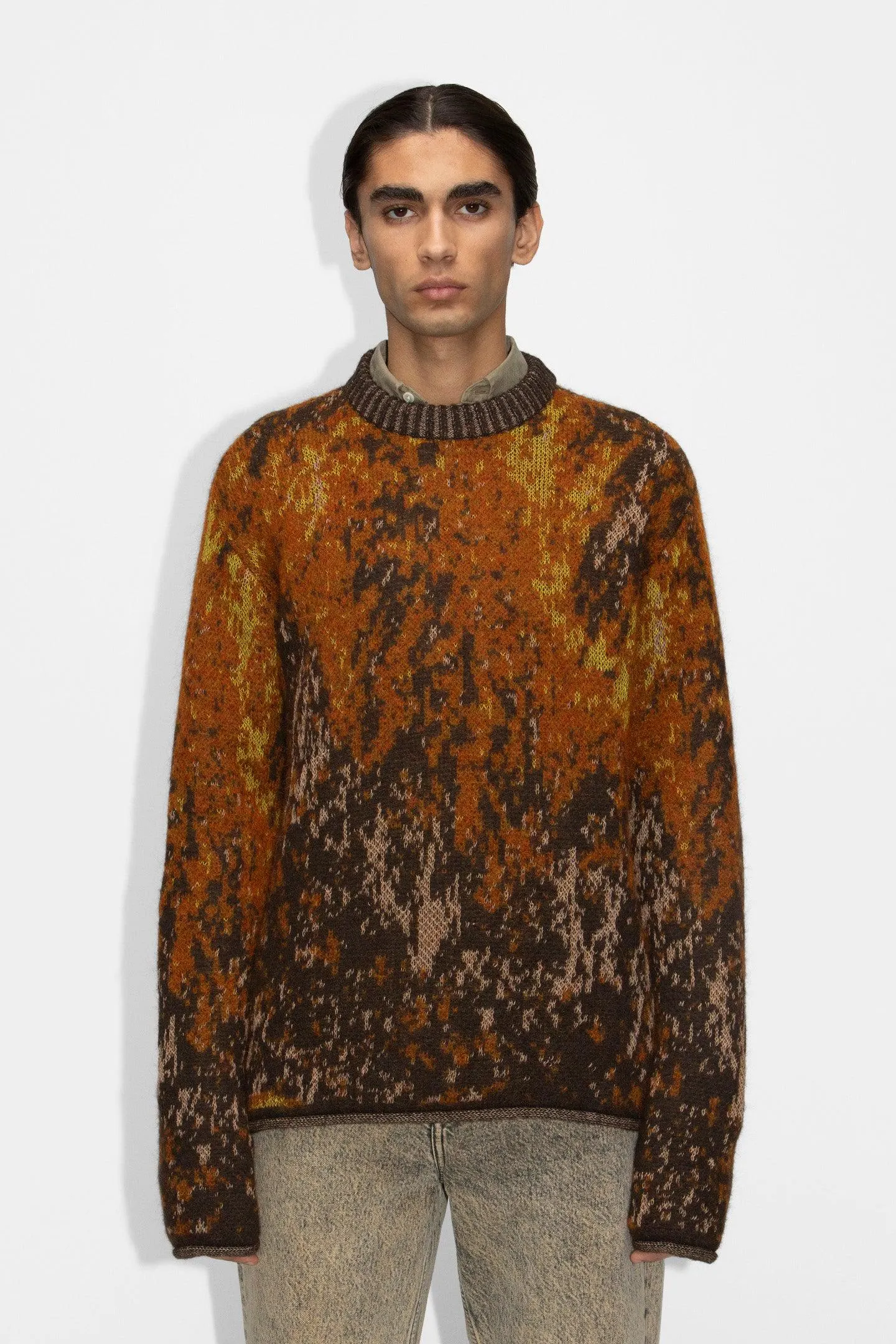 Jacquard Long-sleeve Sweater