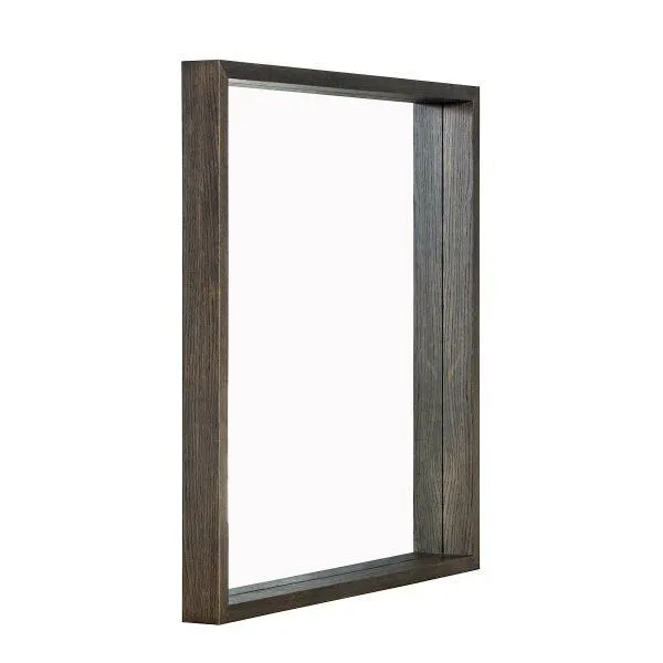 Geilo speil med dyp ramme (røkt eik – 70x70x8)