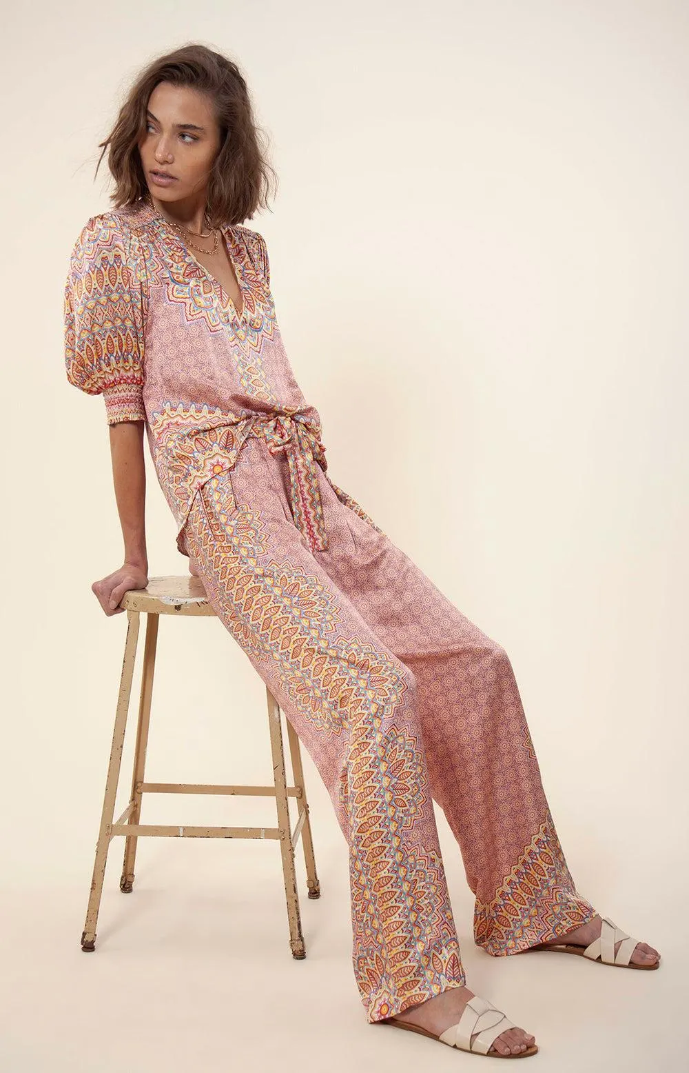 NENA CHARMEUSE PANTS Beige