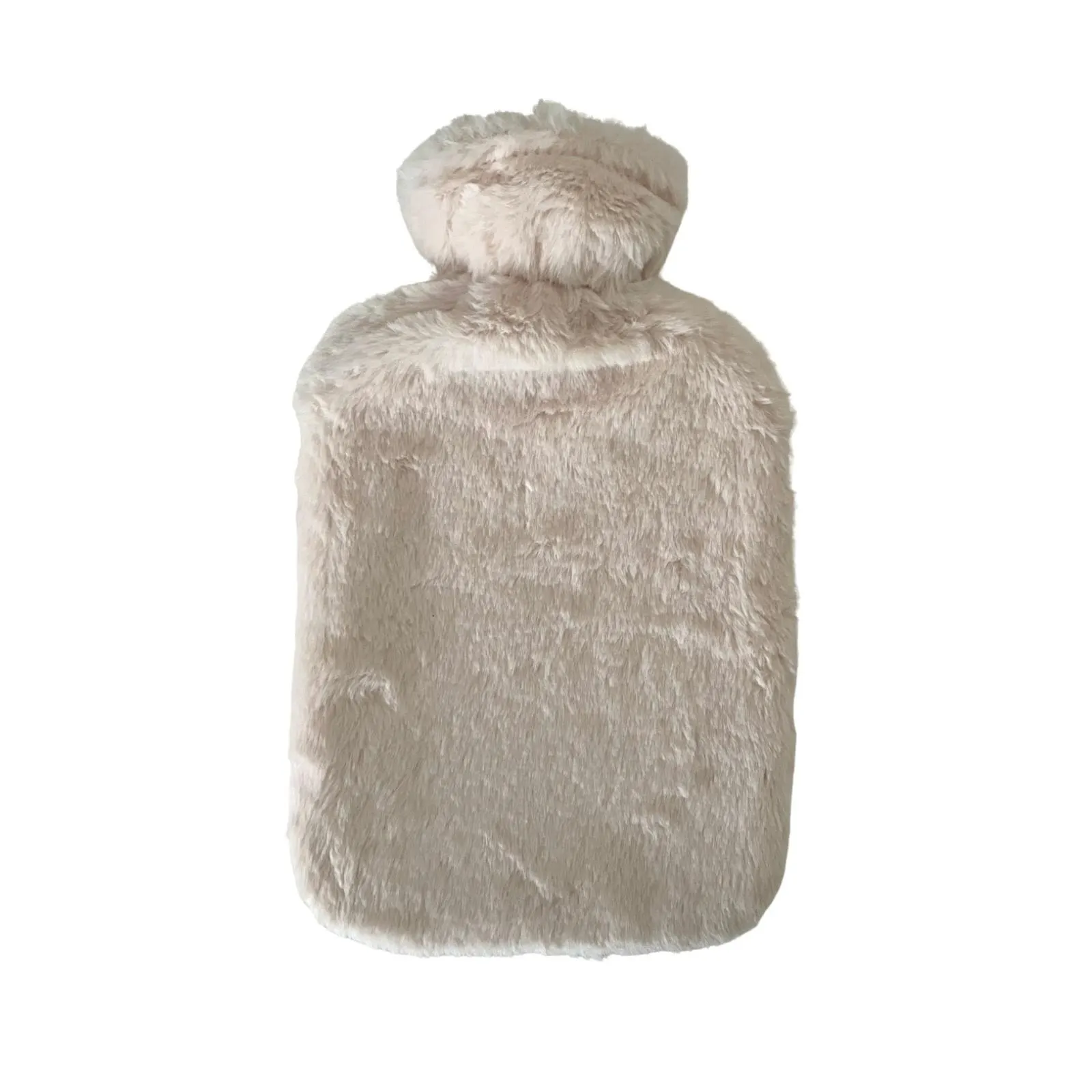 Varmeflaske hvit plysj