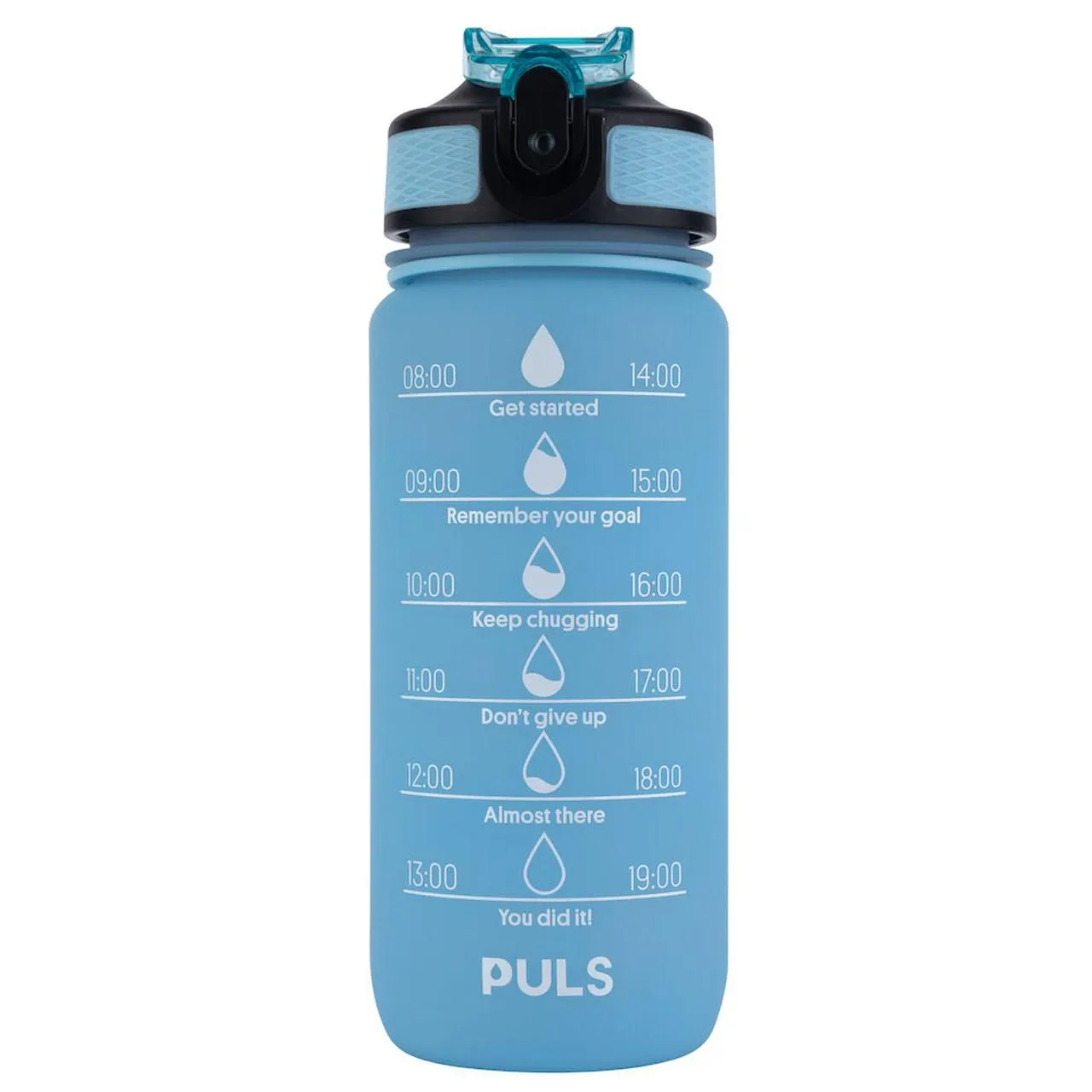 Motiverende Vannflaske Light Blue 600ml