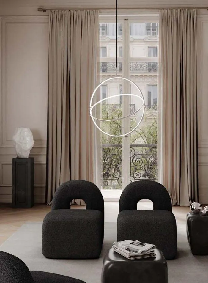 Maru big taklampe Ø60 - krom