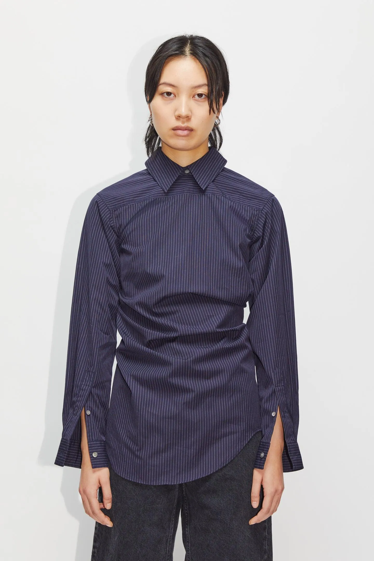 Twisted Pinstriped Shirt