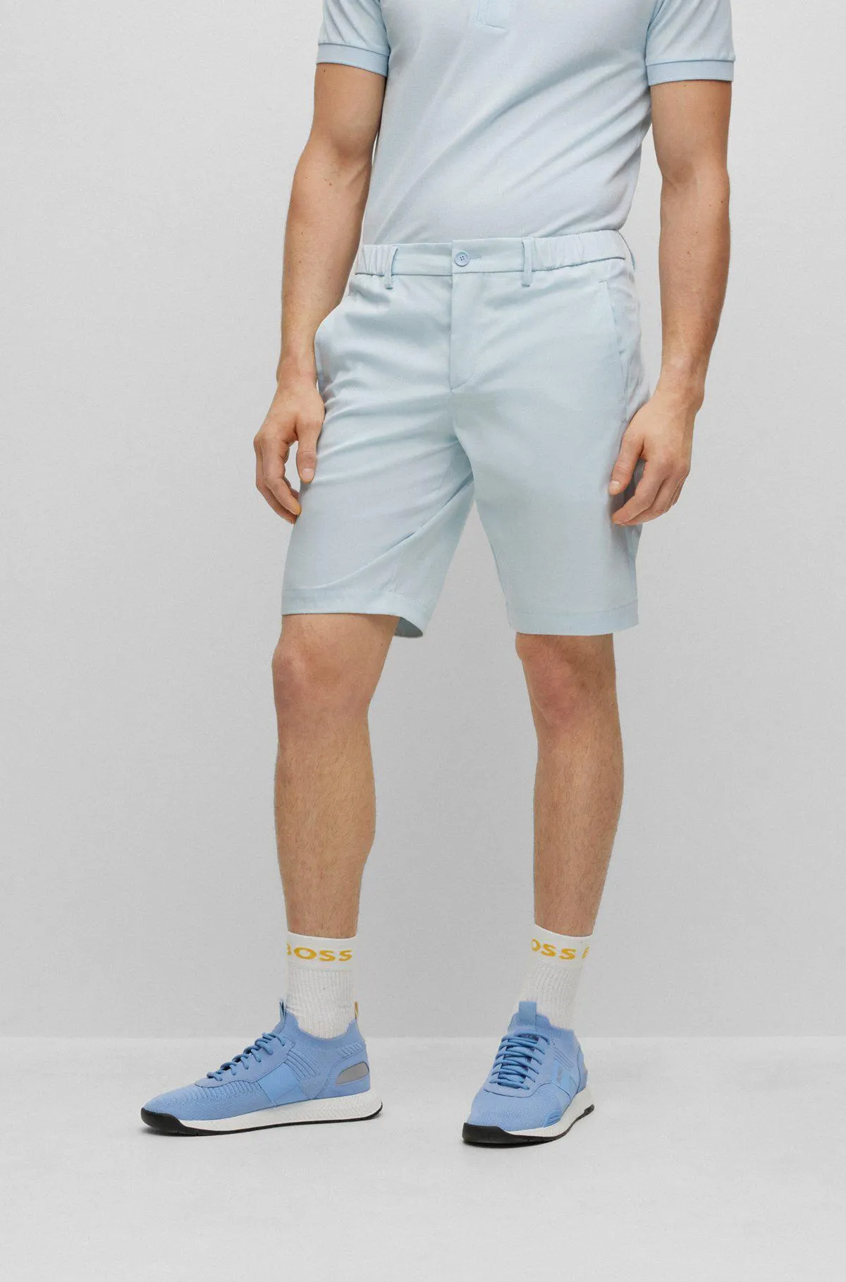 Slim-fit shorts in an organic-cotton blend