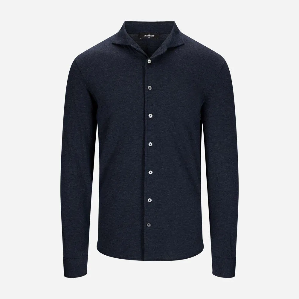 Cotton-Cashmere Shirt - Navy